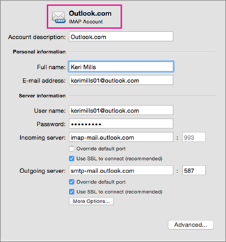ensure the outlook 2016 for mac profile